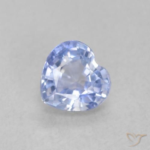 0.54ct Natural Pastel Azul Safira, Coração, VVS-VS