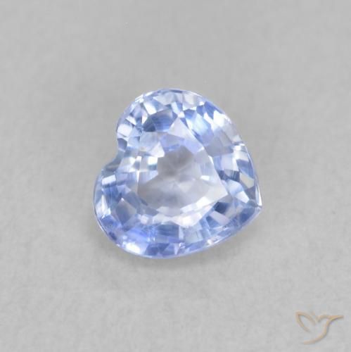 Safira Pastel Azul Natural 0.54ct, Coração, VVS-VS