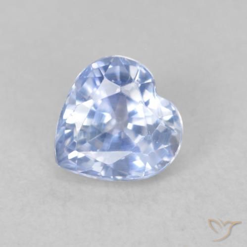 0.71ct Natural Pastel Azul Safira, Coração, VVS-VS