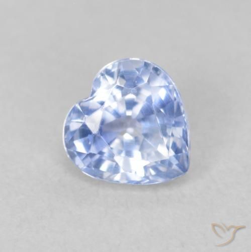 Safira Pastel Azul Natural 0.71ct, Coração, VVS-VS