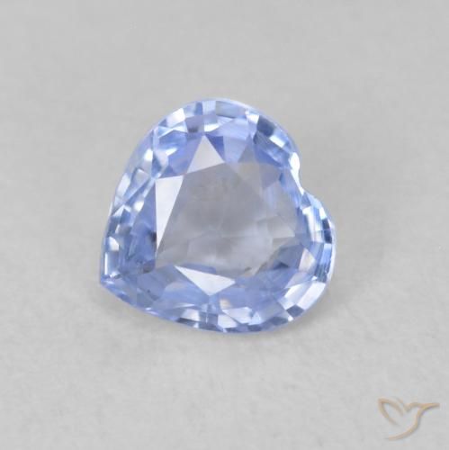 0.61ct Natural Pastel Azul Safira, Coração, VVS-VS