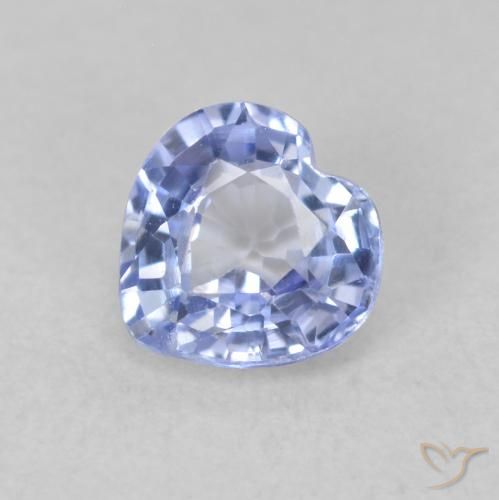 0.77ct Natural Pastel Azul Safira, Coração, VVS-VS