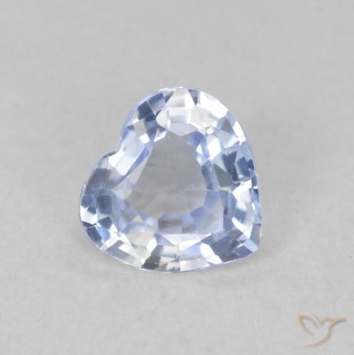 Safira Azul claro Natural 0.51ct, Coração, VVS-VS