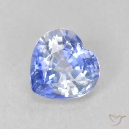 0.75ct Natural Azul claro Safira, Coração, VVS-VS