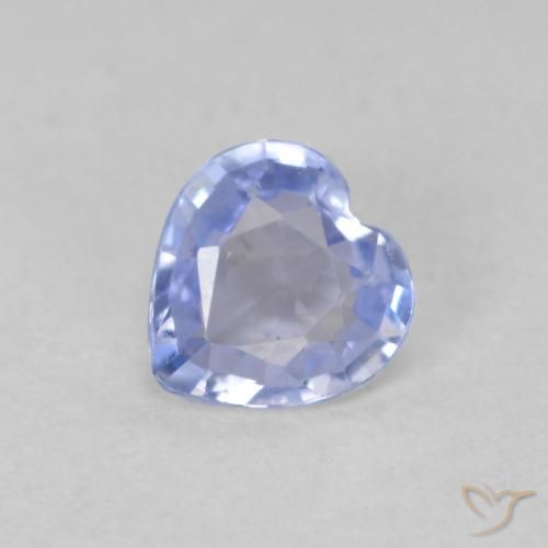0.42ct Natural Pastel Azul Safira, Coração, VVS-VS