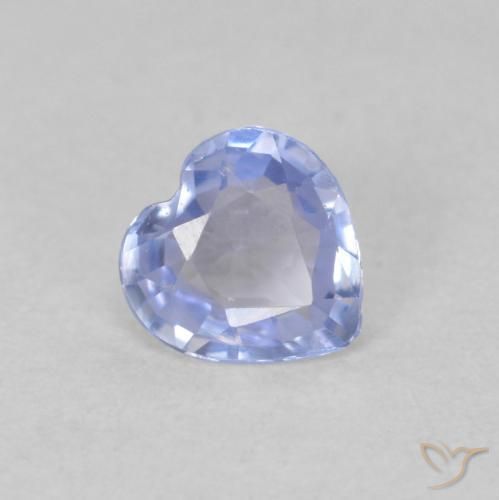 Safira Pastel Azul Natural 0.42ct, Coração, VVS-VS