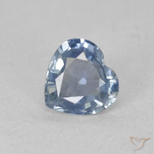 0.47ct Natural Azul claro Safira, Coração, VVS-VS