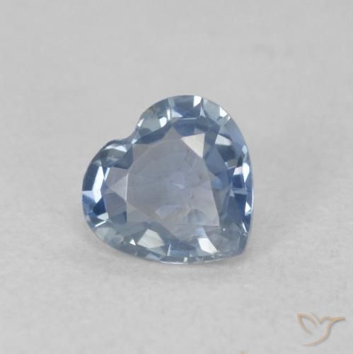 Safira Azul claro Natural 0.47ct, Coração, VVS-VS