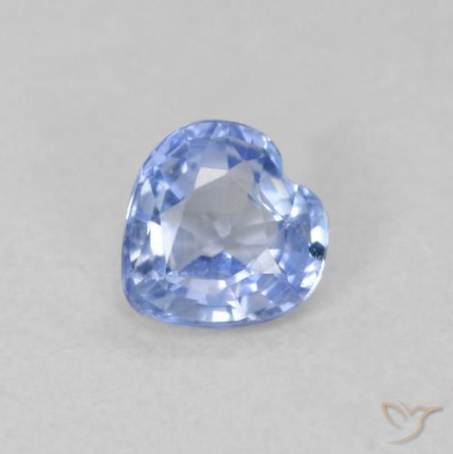 0.44ct Natural Pastel Azul Safira, Coração, VVS-VS