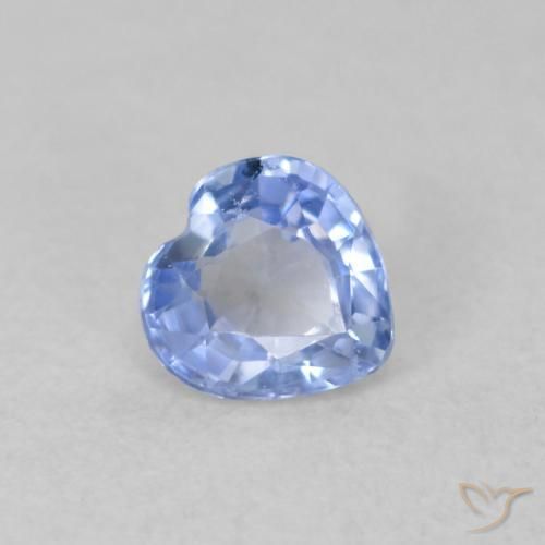 Safira Pastel Azul Natural 0.44ct, Coração, VVS-VS