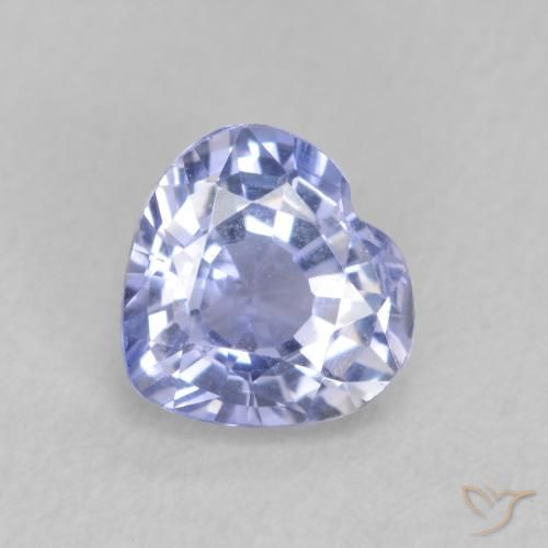 0.76ct Natural Azul púrpura claro Safira, Coração, VVS-VS