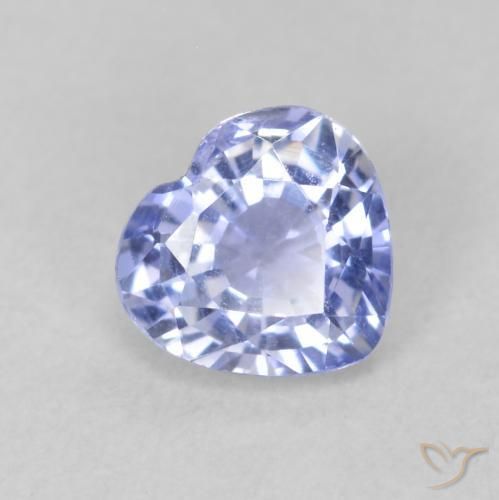 Safira Azul púrpura claro Natural 0.76ct, Coração, VVS-VS