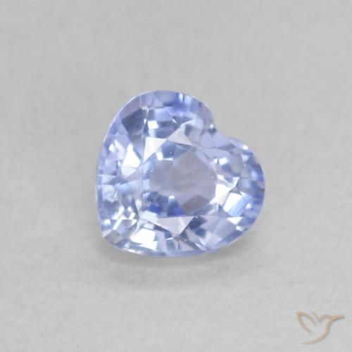 Safira Azul claro Natural 0.55ct, Coração, VS