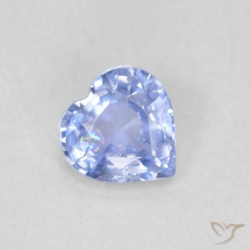 Safira Azul claro Natural 0.49ct, Coração, VS