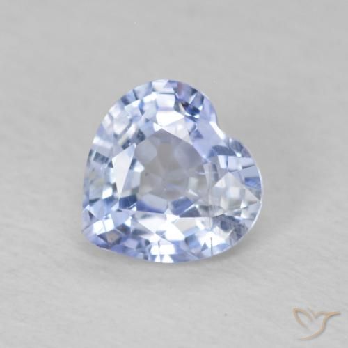 0.63ct Natural Pastel Azul Safira, Coração, VS