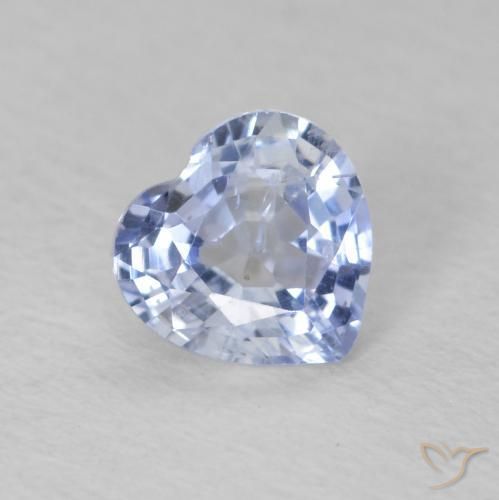 Safira Pastel Azul Natural 0.63ct, Coração, VS
