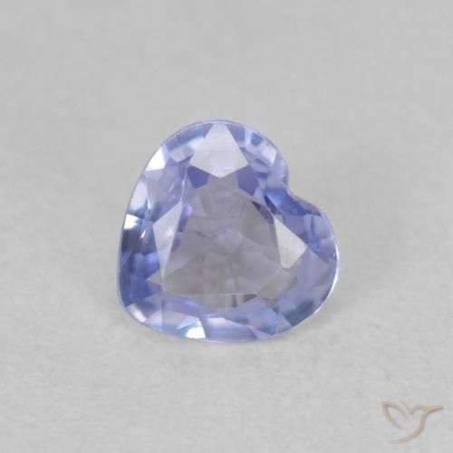 0.43ct Natural Azul púrpura claro Safira, Coração, VS