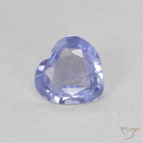 Safira Azul púrpura claro Natural 0.43ct, Coração, VS