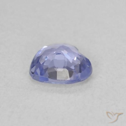 Safira Azul púrpura claro Natural 0.43ct, Coração, VS