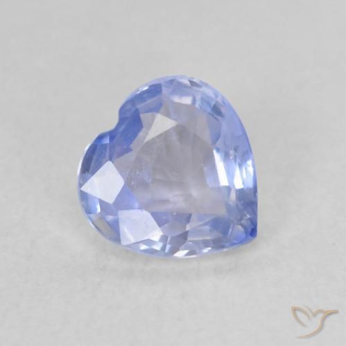 0.52ct Natural Azul púrpura claro Safira, Coração, VS
