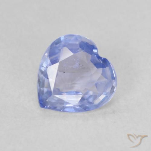 Safira Azul púrpura claro Natural 0.52ct, Coração, VS