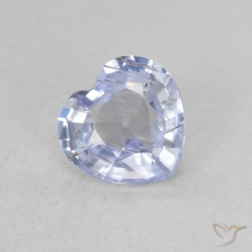 Safira Azul púrpura claro Natural 0.62ct, Coração, VS