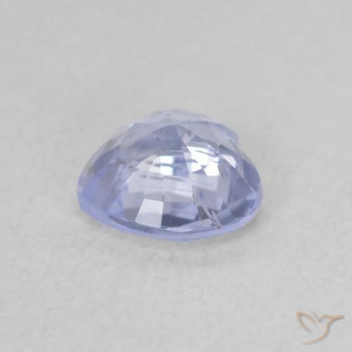 Safira Azul púrpura claro Natural 0.62ct, Coração, VS