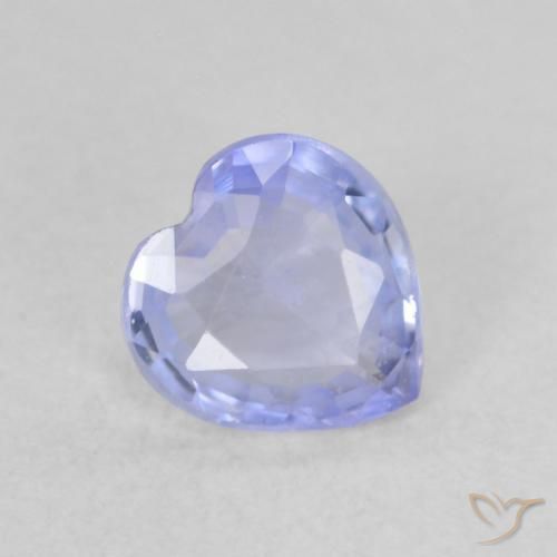 0.54ct Natural Azul claro Safira, Coração, VS