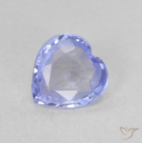 Safira Azul claro Natural 0.54ct, Coração, VS