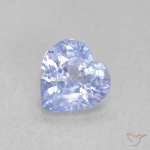 0.55ct Natural Azul púrpura claro Safira, Coração, VS