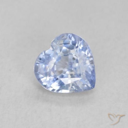 Safira Azul púrpura claro Natural 0.55ct, Coração, VS