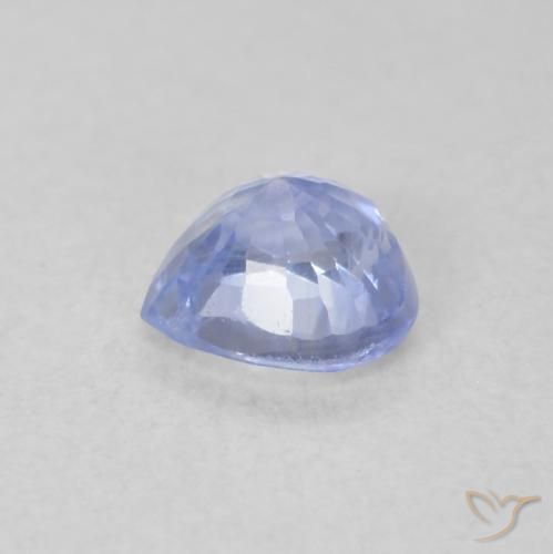 Safira Azul púrpura claro Natural 0.55ct, Coração, VS