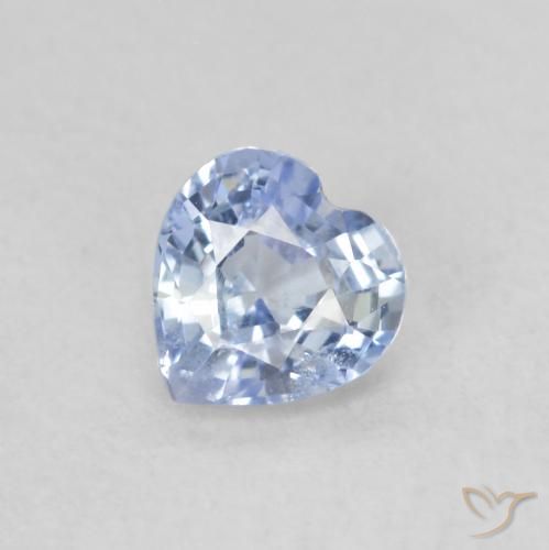 0.49ct Natural Pastel Azul Safira, Coração, VS