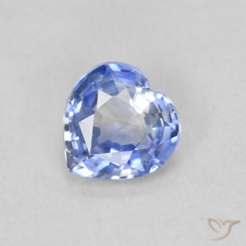 0.44ct Natural Pastel Azul Safira, Coração, VS
