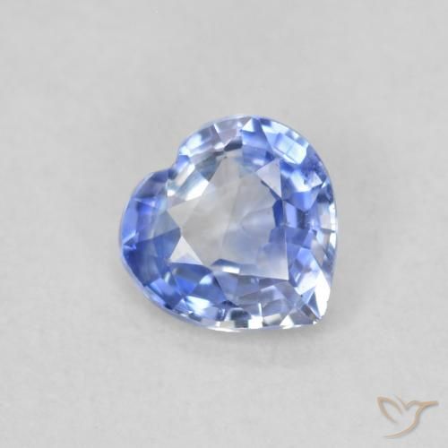 Safira Pastel Azul Natural 0.44ct, Coração, VS