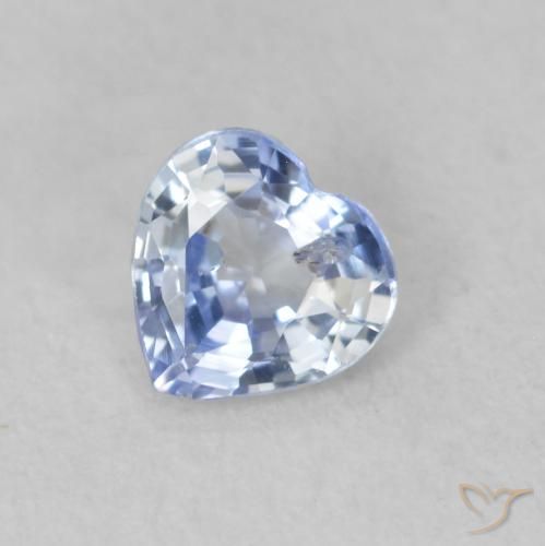 Safira Pastel Azul Natural 0.47ct, Coração, VS