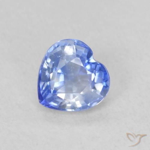 0.54ct Natural Pastel Azul Safira, Coração, VS