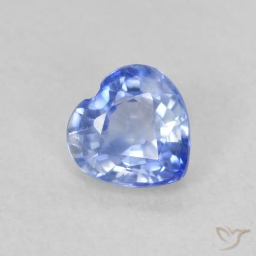 Safira Pastel Azul Natural 0.54ct, Coração, VS
