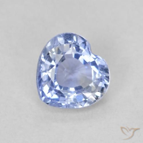 0.64ct Natural Pastel Azul Safira, Coração, VS