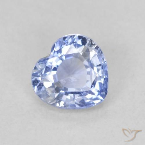 Safira Pastel Azul Natural 0.64ct, Coração, VS