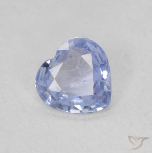 Safira Azul claro Natural 0.48ct, Coração, VS