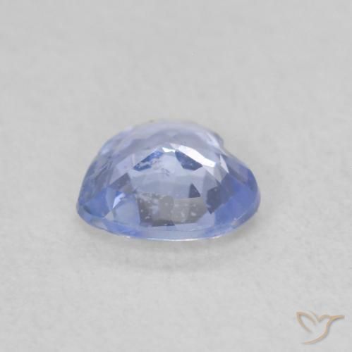Safira Azul claro Natural 0.48ct, Coração, VS