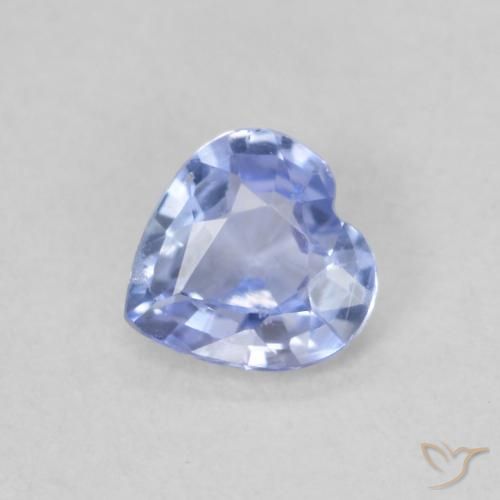 0.44ct Natural Pastel Azul Safira, Coração, VS