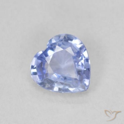 Safira Pastel Azul Natural 0.44ct, Coração, VS