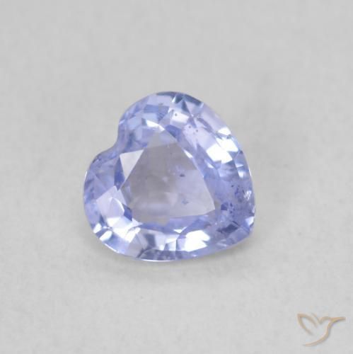Safira Azul claro Natural 0.45ct, Coração, VS