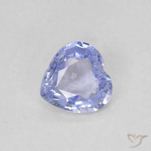 0.42ct Natural Pastel Azul Safira, Coração, VS
