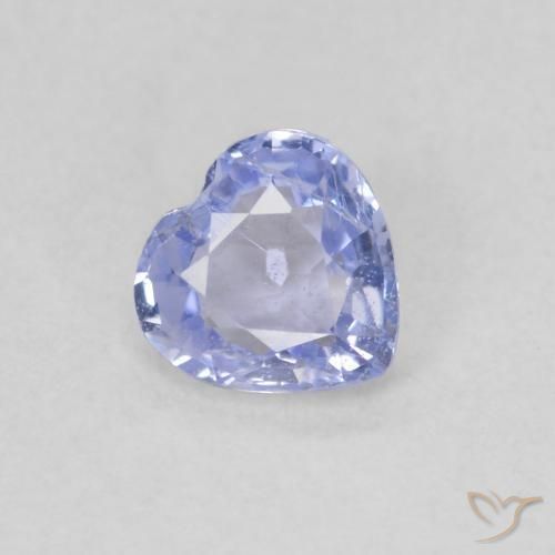 Safira Pastel Azul Natural 0.42ct, Coração, VS