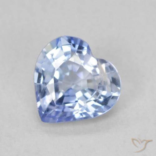 0.72ct Natural Pastel Azul Safira, Coração, VS