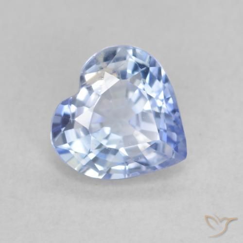 Safira Pastel Azul Natural 0.72ct, Coração, VS