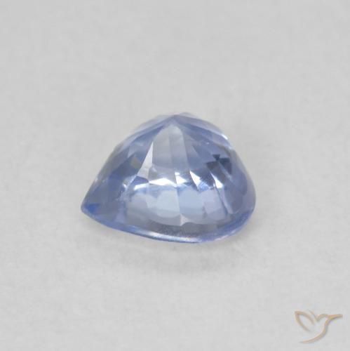 Safira Azul púrpura claro Natural 0.54ct, Coração, VS